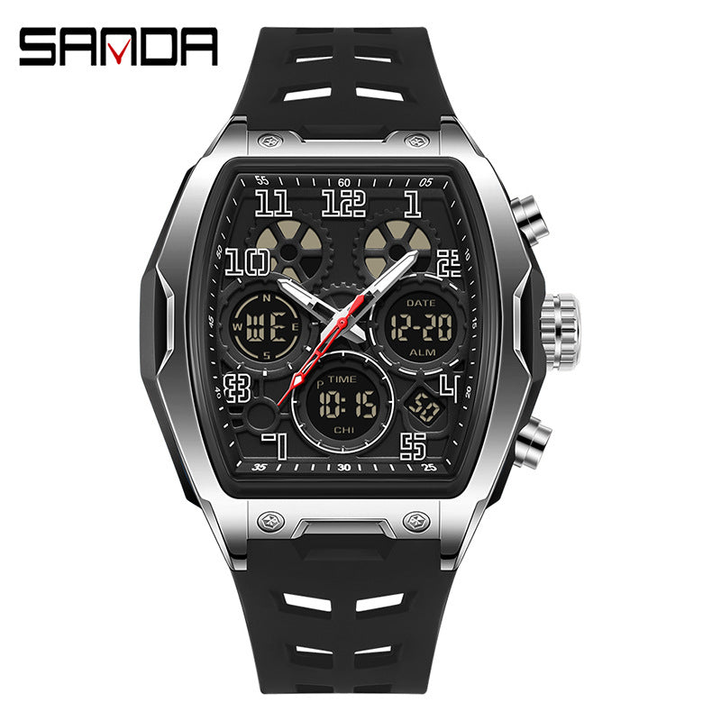 SANDA Men’s Digital Sports Watch – Waterproof Multifunction Alarm Watch with Dual Time