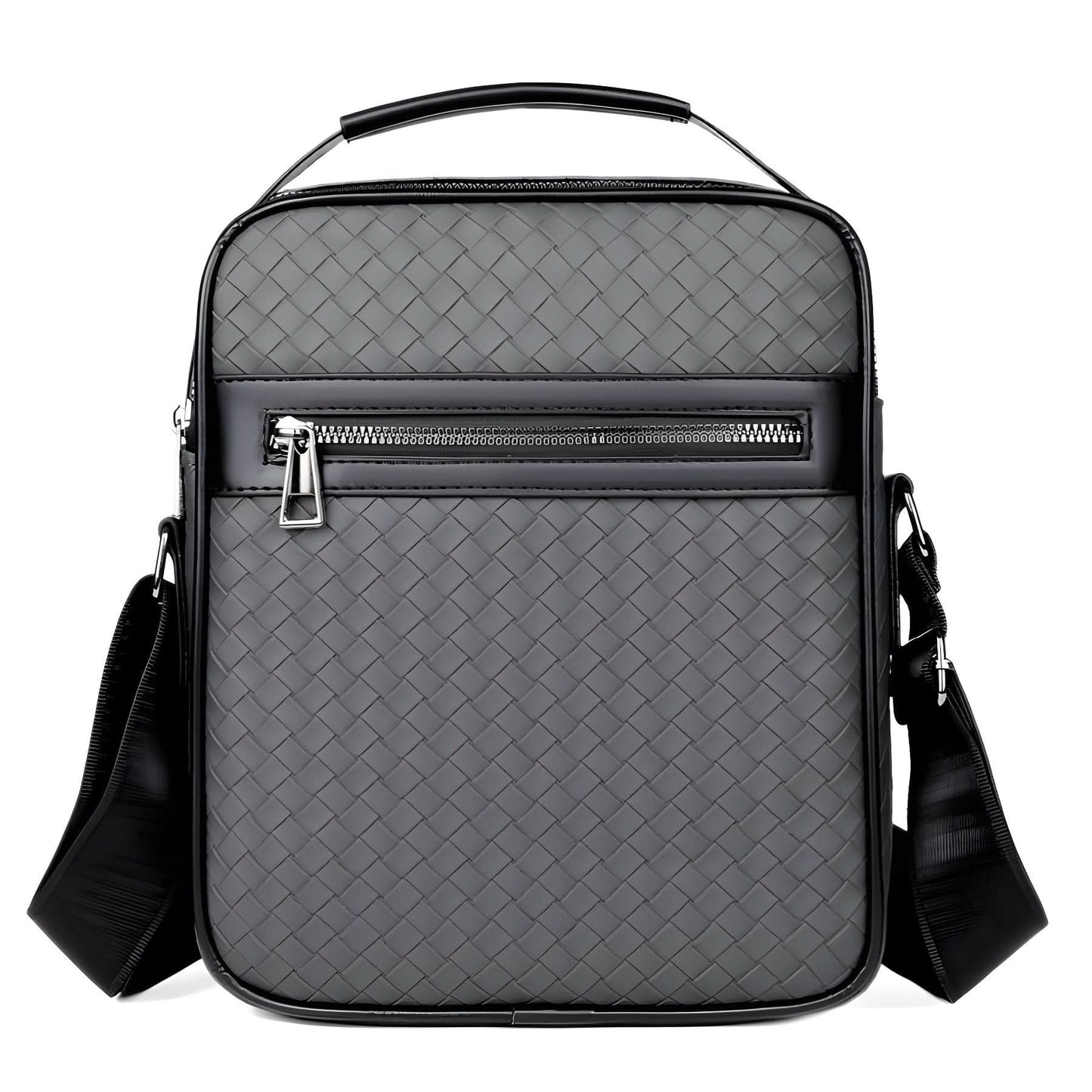 Men’s Woven Plaid Oxford Shoulder Bag – Trendy Business Messenger Backpack