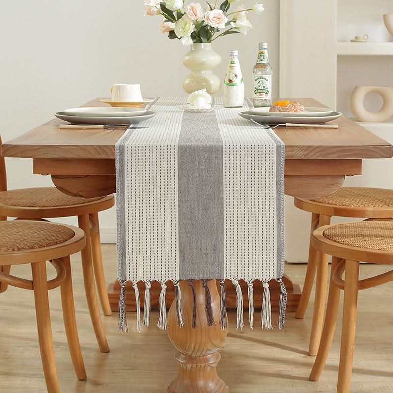 Table Flag Cotton & Linen Table Cloth – Handmade with Tassels