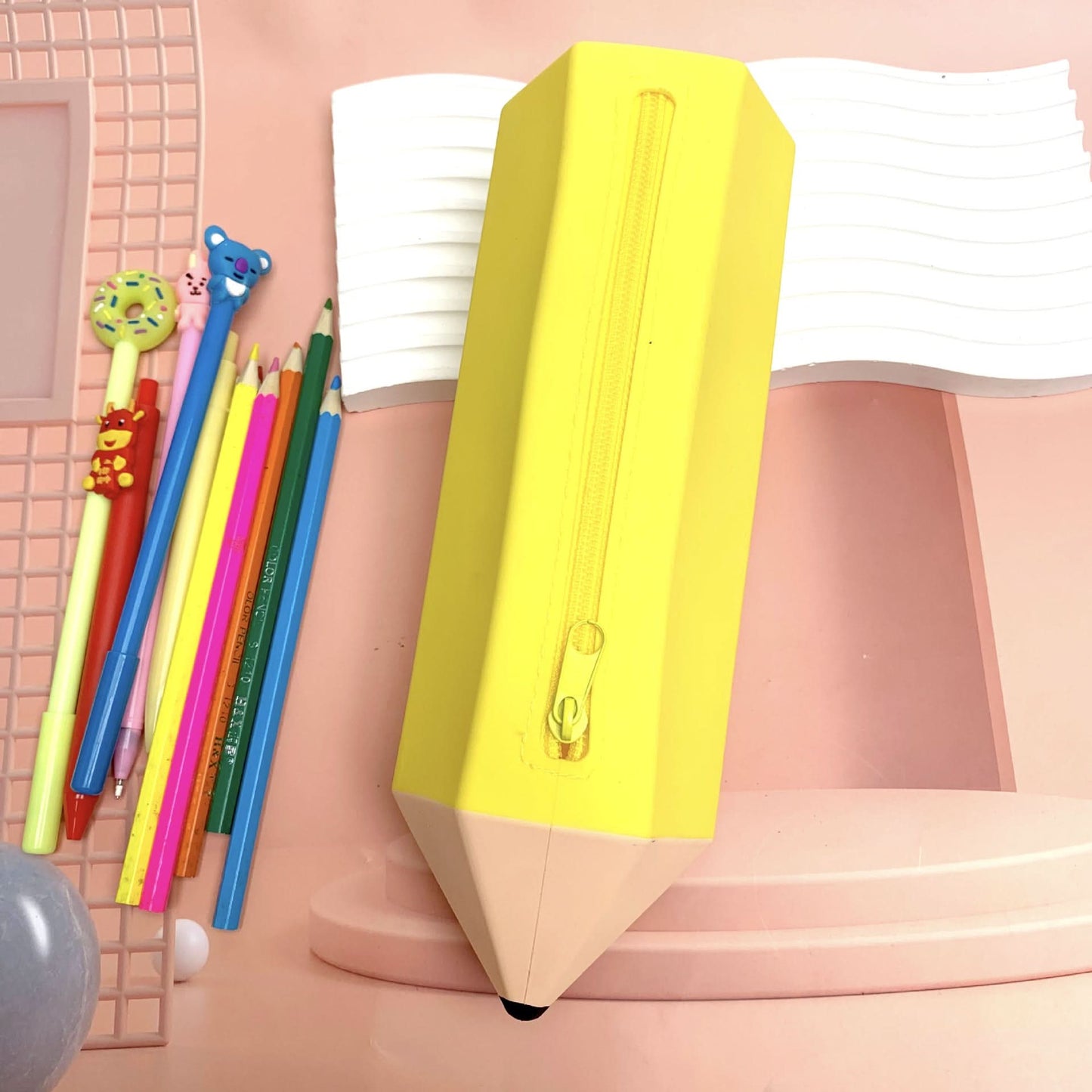 Silicone Pencil Case with Zipper Closure
