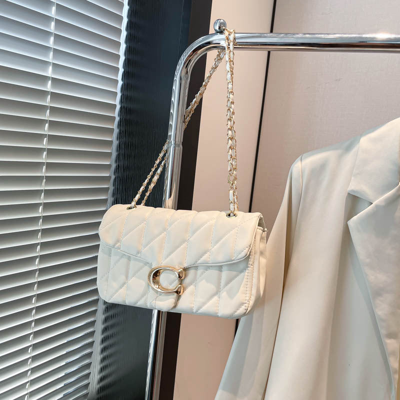 Chic PU Shoulder Handbag for Women – Diamond Chain Underarm Bag