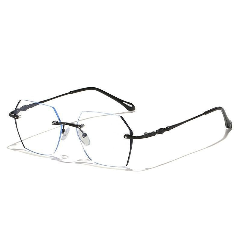 Frameless Anti-Blue Light Reading Glasses – Polygonal Retro Eyewear For Women