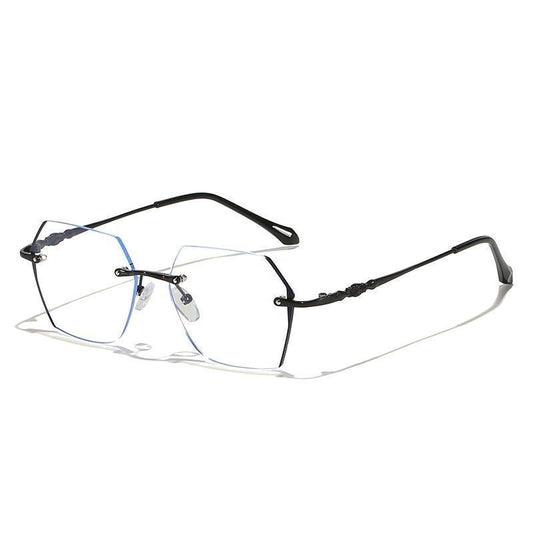 Frameless Anti-Blue Light Reading Glasses – Polygonal Retro Eyewear For Women