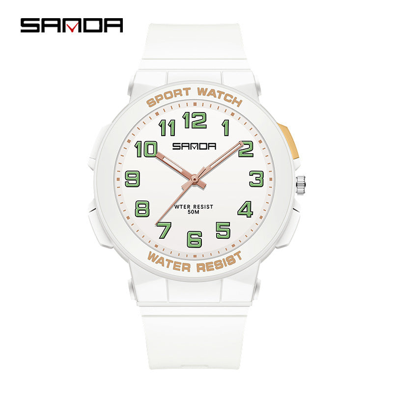 Sanda Luminous Waterproof Sports Watch – Analog Quartz Watch for Students & Youth