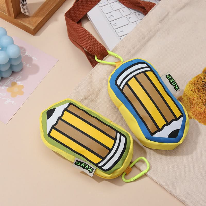 Multifunctional Striped Pen Bag – Trendy Color Block Storage Pouch