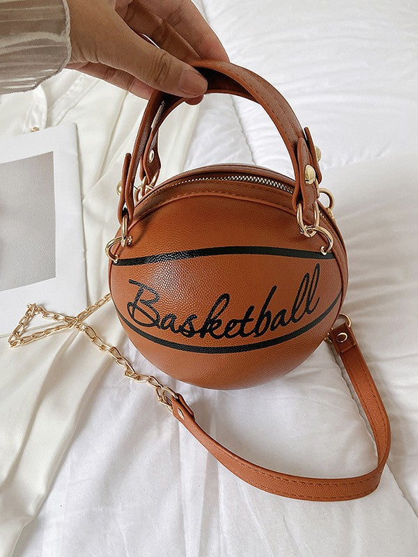 Round Ball Crossbody Bag – PU Leather Chain Shoulder Handbag for Women