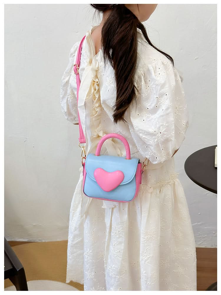 Women's PU Shoulder Bag with Heart Design