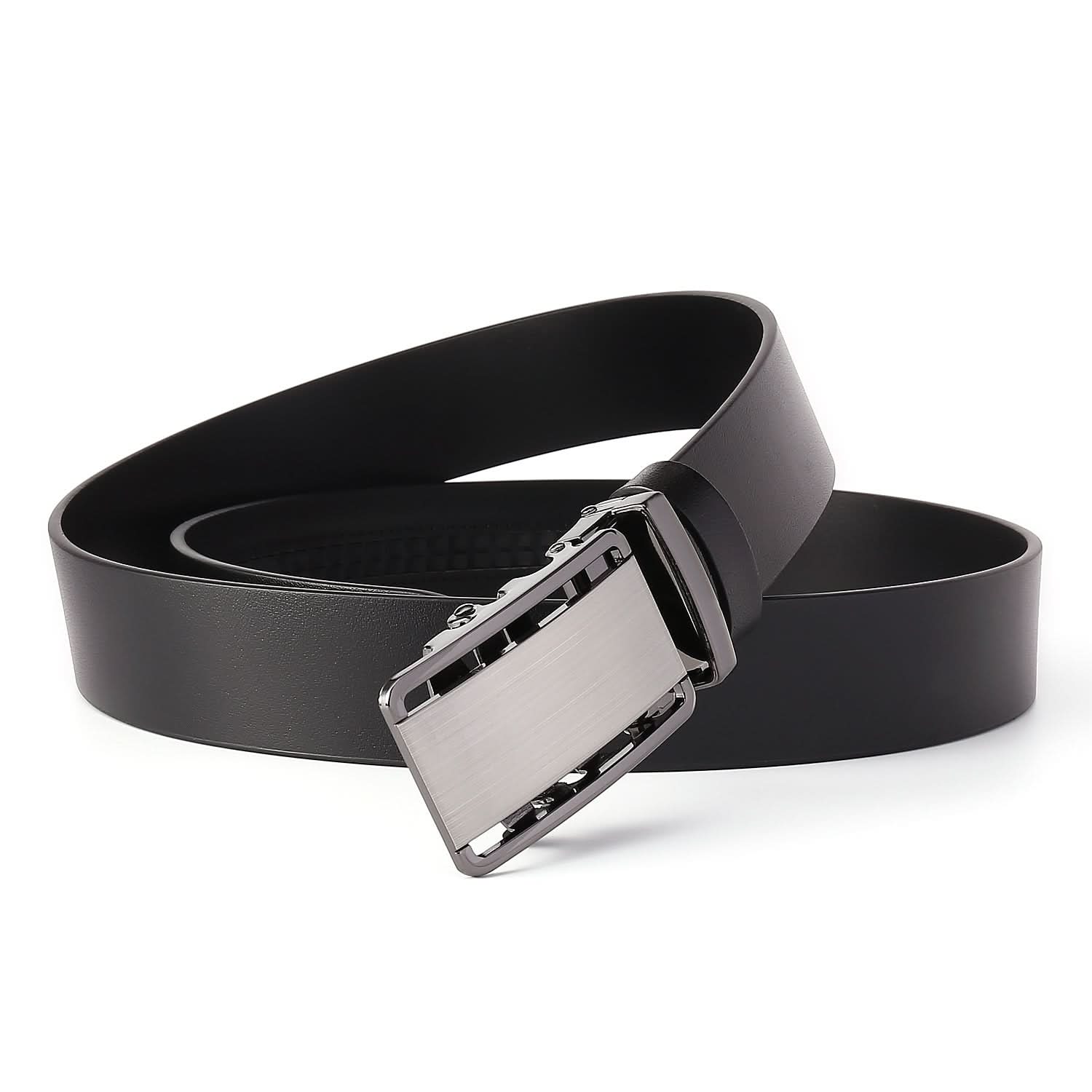 Men's Leather Belt with Automatic Buckle