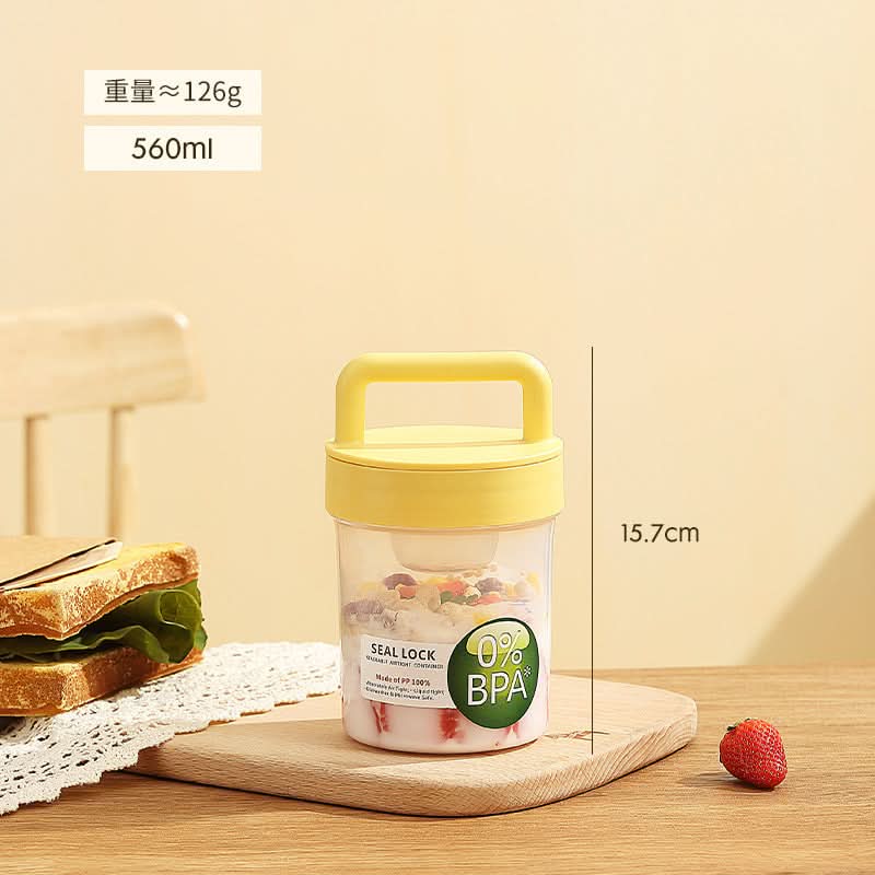 560ml Portable Single Layer Yogurt & Oatmeal Cup – Leakproof
