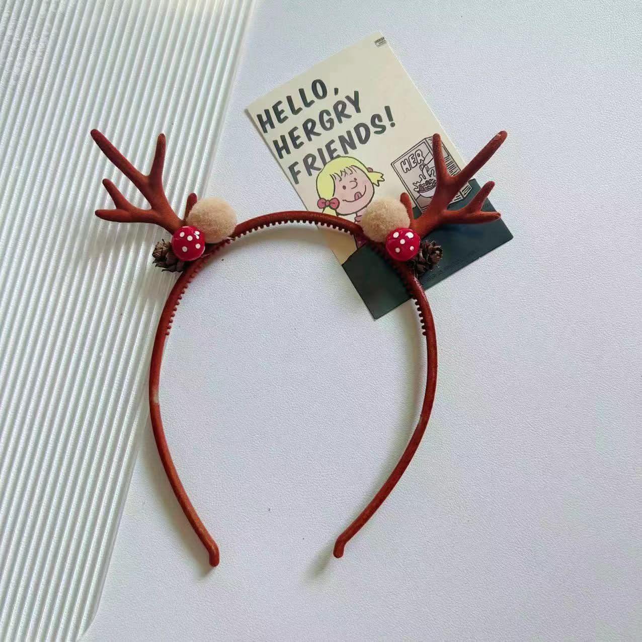 Christmas Red Antler Headband for Kids & Adults