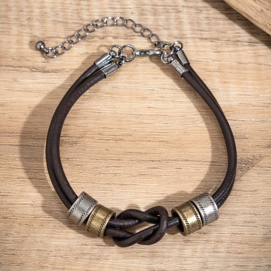 Men's Double-Layer Leather Jewelry – Trendy Hip-Hop Pendant