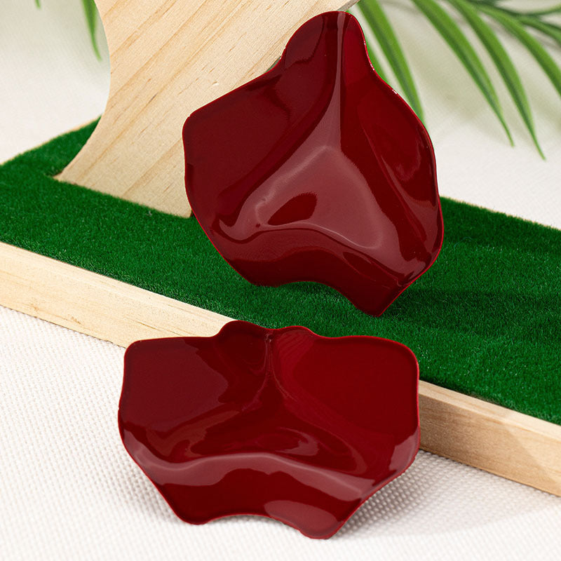 Rose Petal Earrings for Women – Alloy Geometric Luxury Statement Jewelry