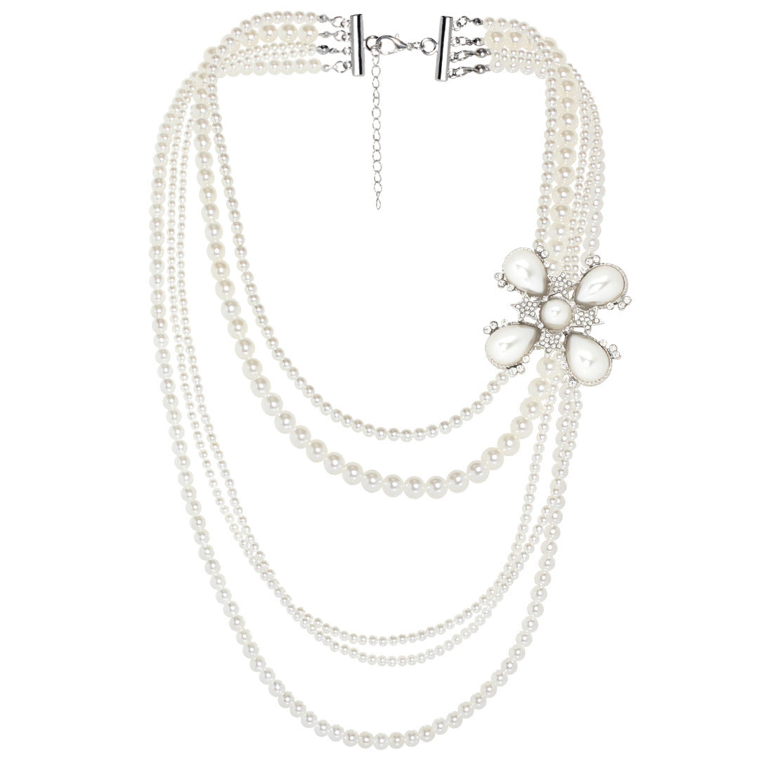 Retro Multi-Layer Pearl Necklace – Elegant Long Beaded Sweater Chain for Women