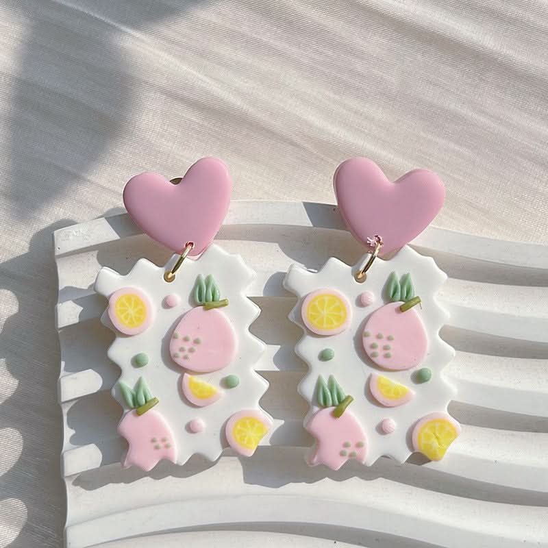 Handmade Polymer Clay Flower Earrings for Women & Girls