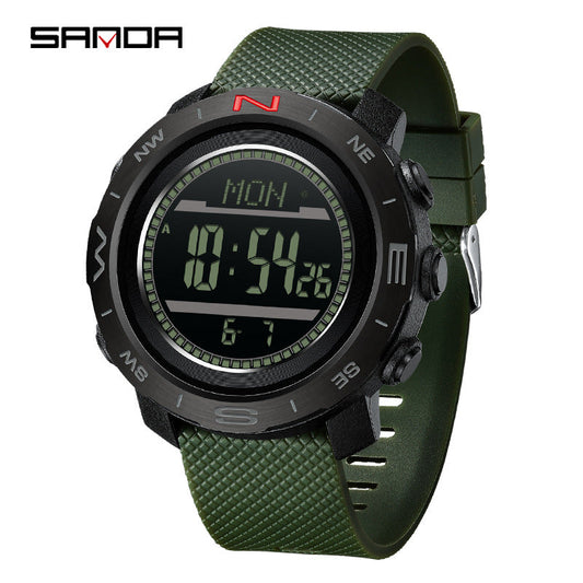 SANDA Outdoor Sports Digital Watch – Waterproof Compass & Smart Features