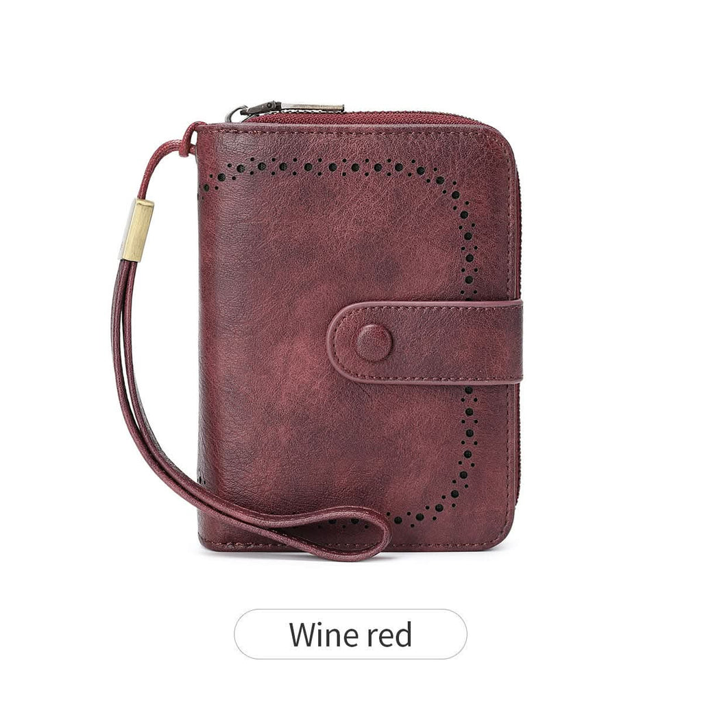 Women's Retro Style RFID Blocking Short Wallet – Card Holder