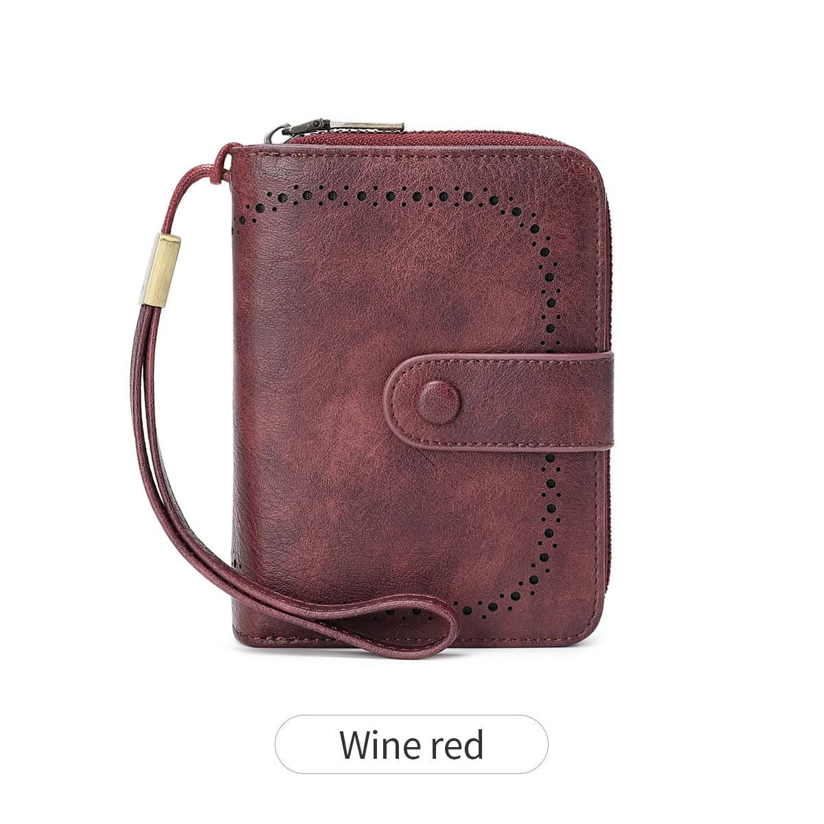 Women's Retro Style RFID Blocking Short Wallet – Card Holder