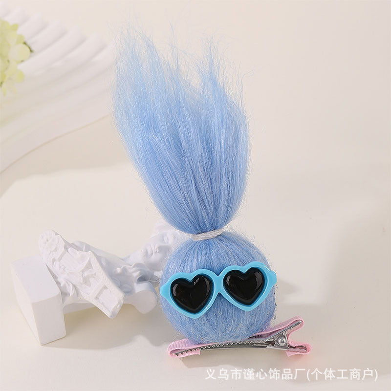 Plush Cute Doll Hair Clips – Handmade Dopamine Duckbill Clips for Girls (Pack of 8)