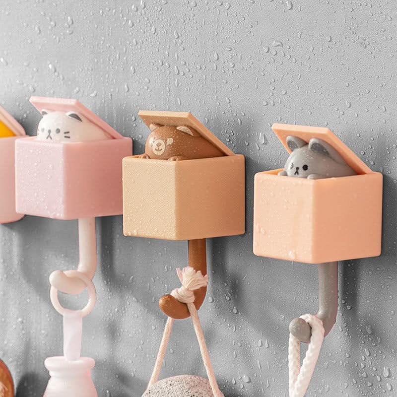 Cute Animal Wall Hook – Punch-Free Adhesive Hook for Keys