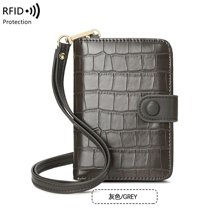 RFID Blocking Neck Passport Holder – Stone Pattern Wallet
