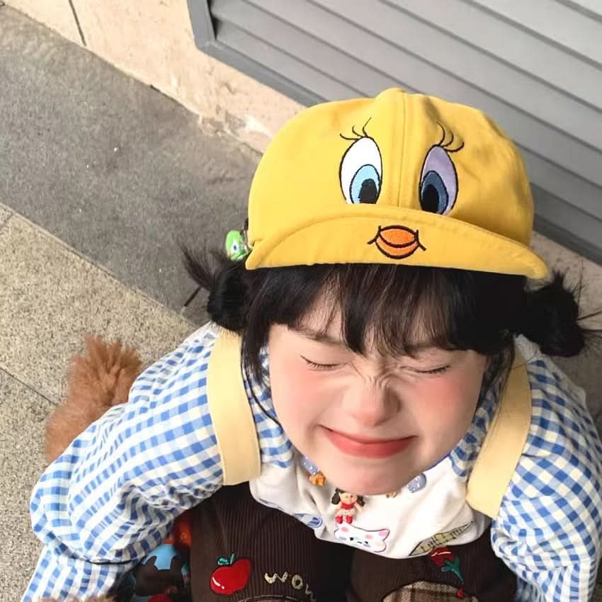 Kids' Tweety Duck Baseball Cap – Embroidered Cotton Sunshade Hat