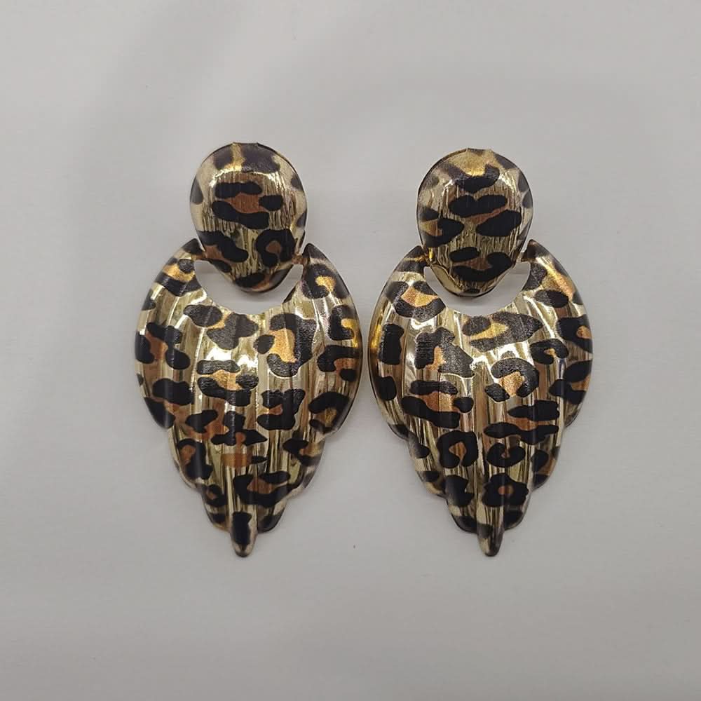 Leopard Cow Print Geometric Earrings