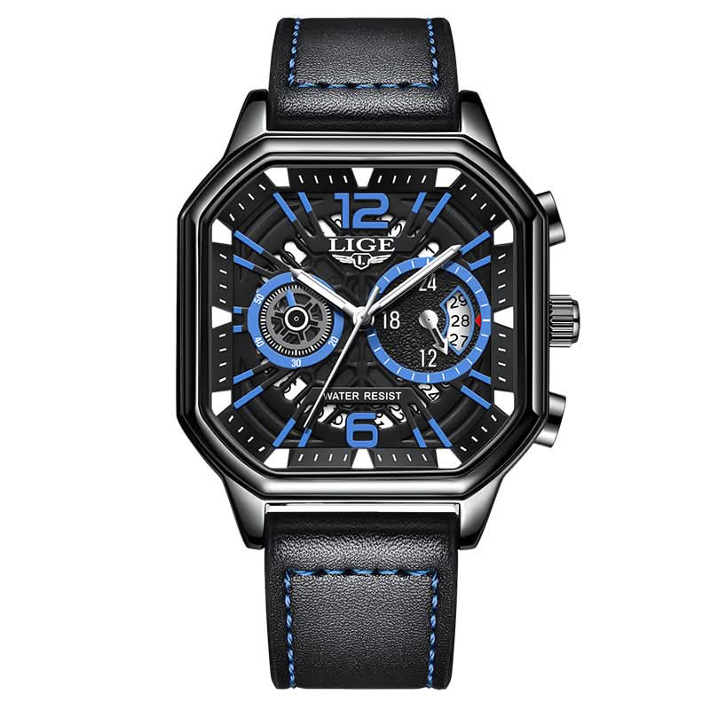 Octagonal Sports Watch for Men – Multi-Function Quartz Watch