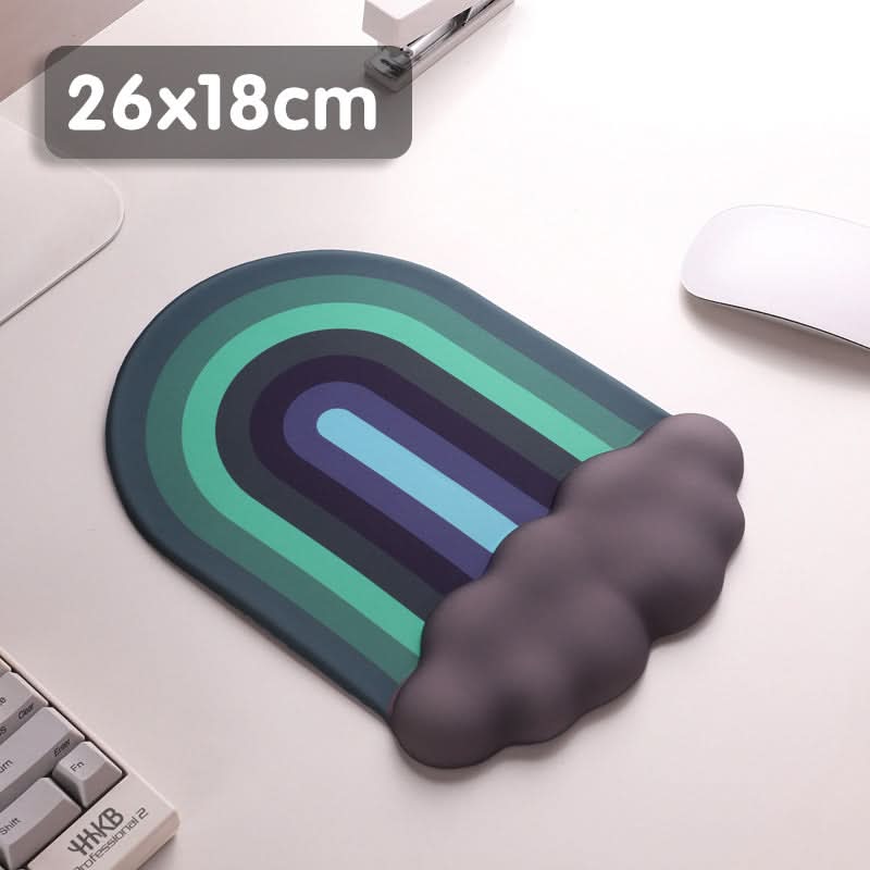 Cloud Rainbow Silicone Wrist Mouse Pad with Memory Foam