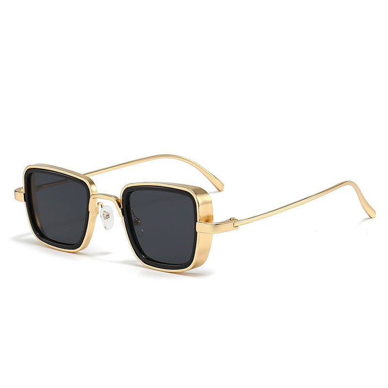 Men’s Retro Square Sunglasses – Thick Metal Frame, Fashion Shades
