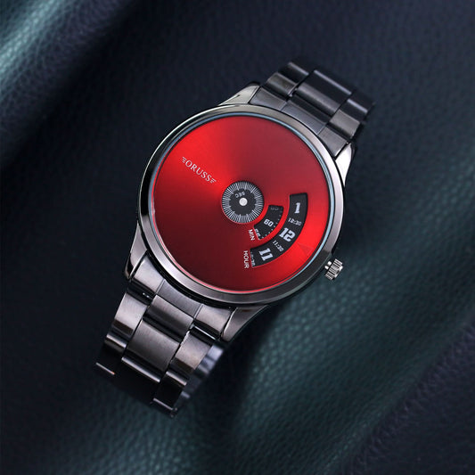 Men's Unique Dial Stainless Steel Watch