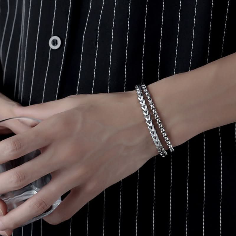 Unisex Fashionable Double-Layer Cuban Bracelet – Stacking Chain
