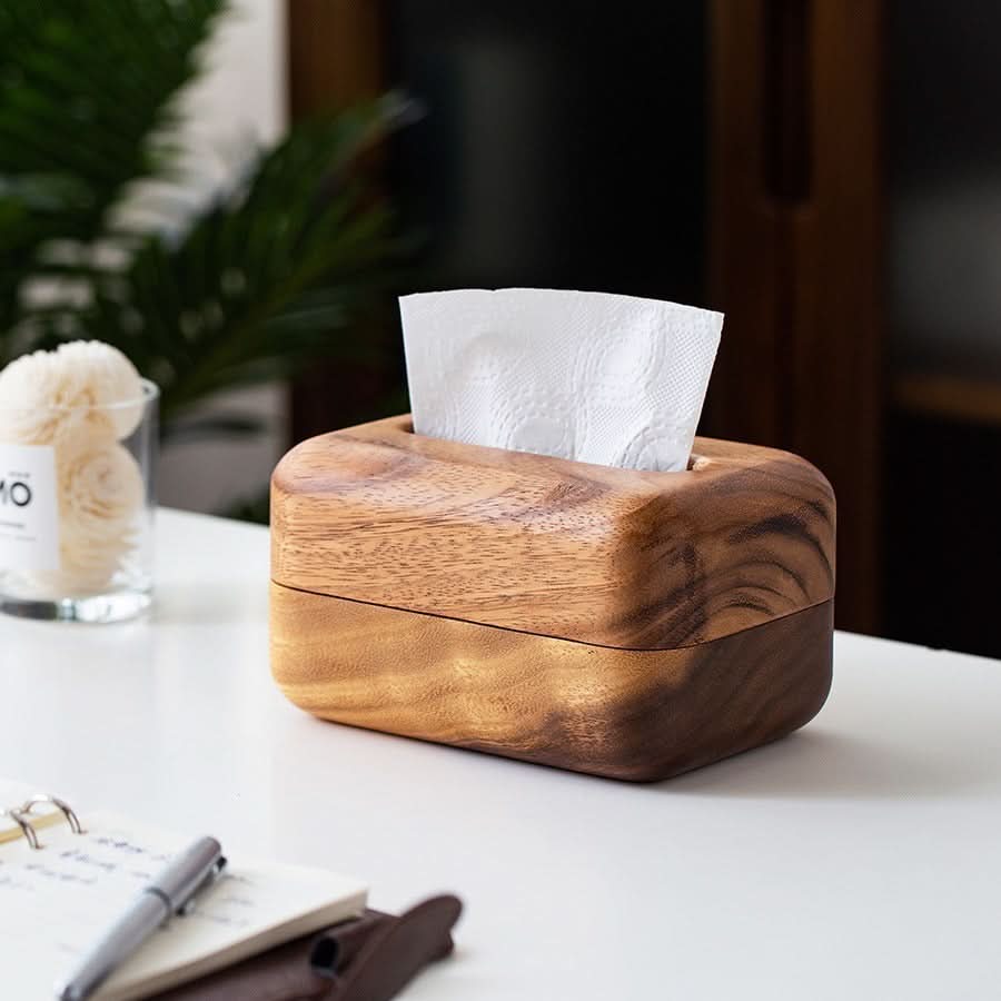 Walnut Wooden Tissue Box