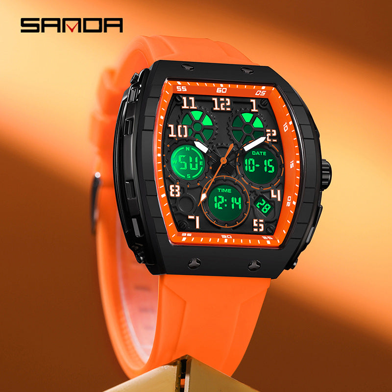 SANDA Men’s Digital Sports Watch – Waterproof Multifunction Alarm Watch with Dual Time
