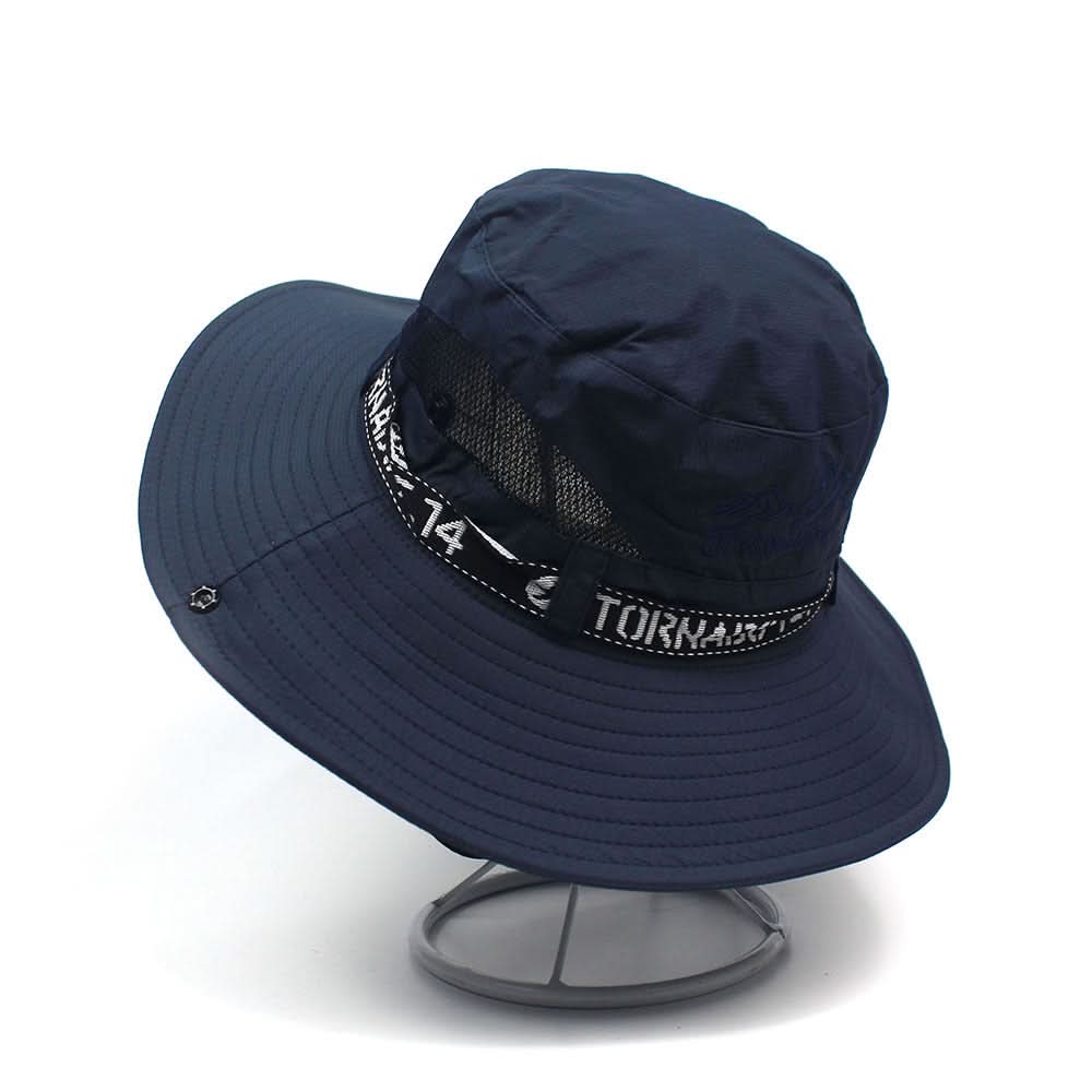 Mesh-Stitched Bucket Hat – Unisex Breathable Wide Brim Sun Hat