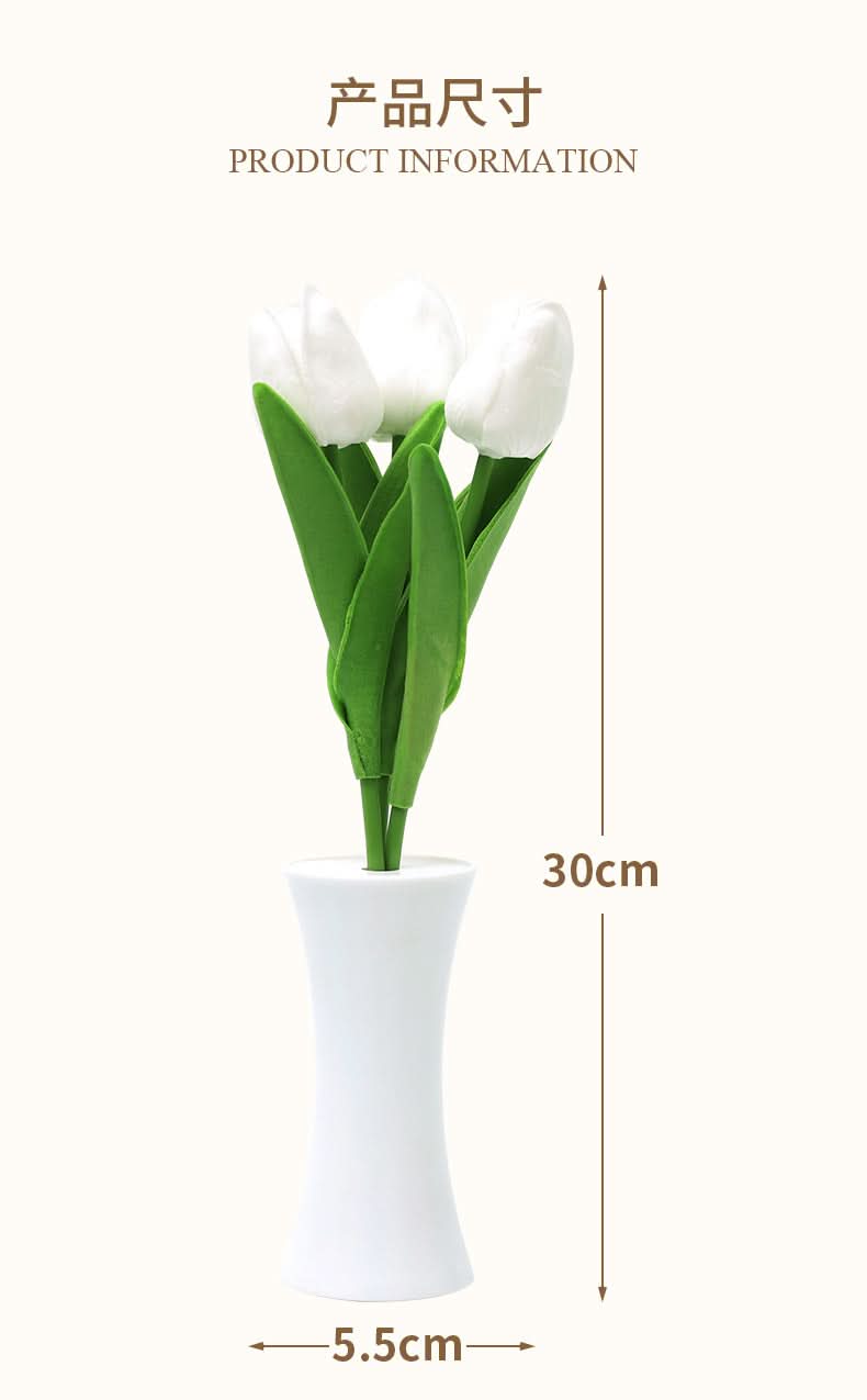Set of 2 Tulip LED Night Lights – Warm Glow
