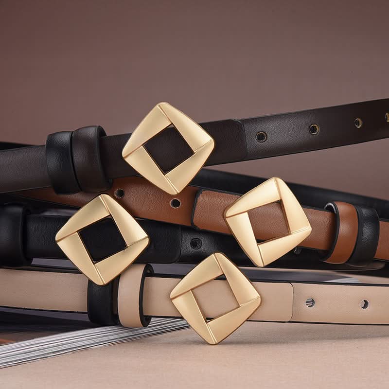 Women's Chic Style Thin PU Leather Belt – Adjustable Waist Belt