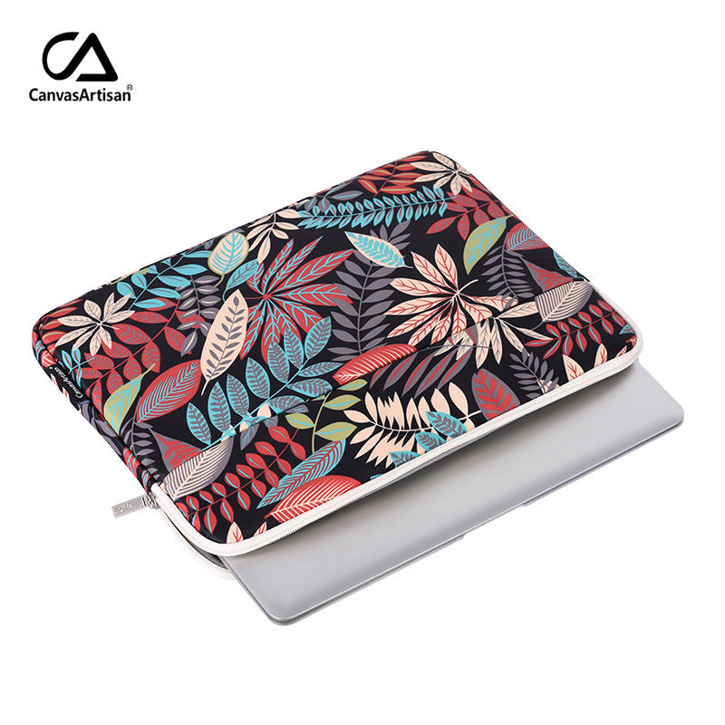 Tropical Leaves Laptop Sleeve – Waterproof, Shock-Resistant Case for MacBook, HP & More