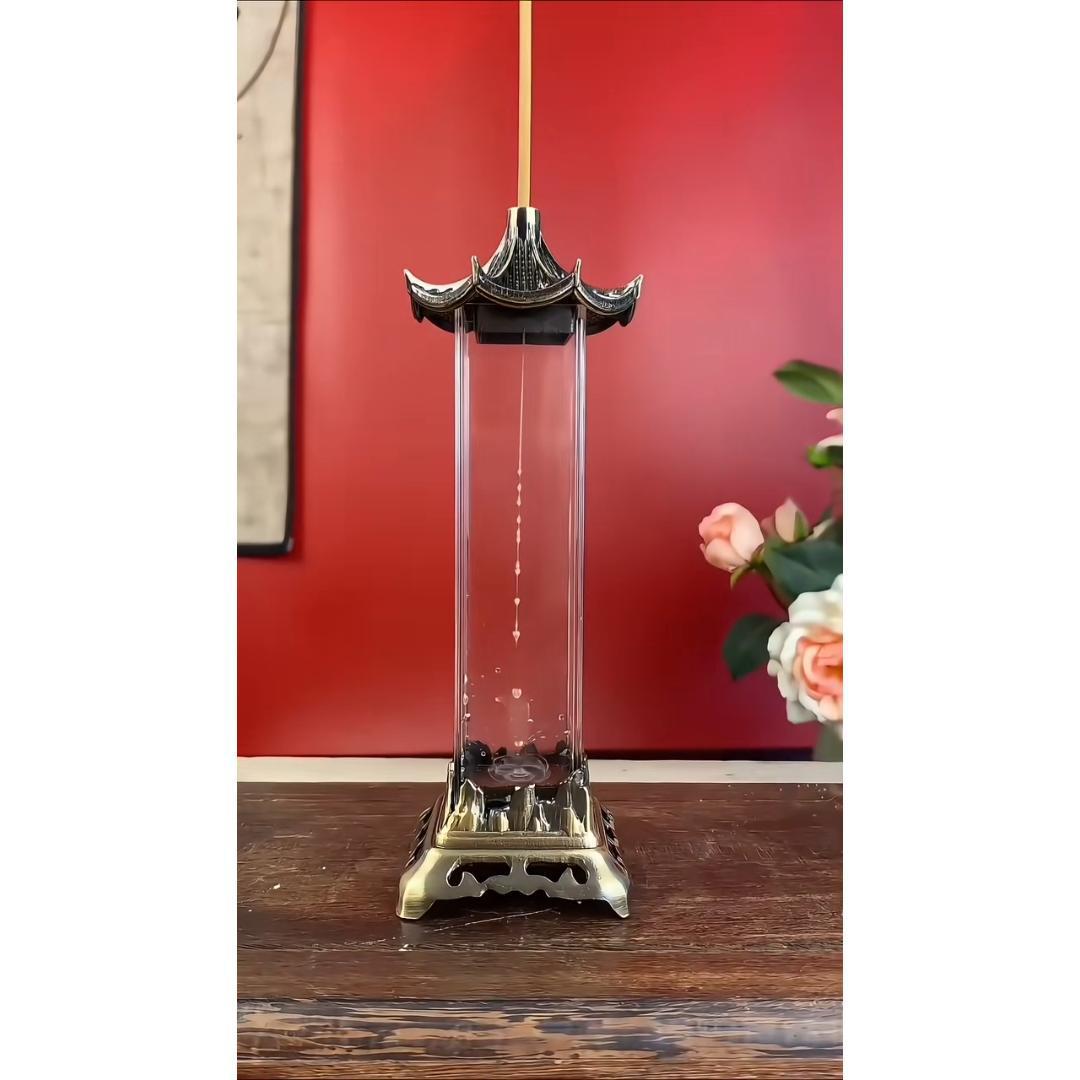Ceramic Backflow Incense Burner – Hollow Hexagonal Pavilion for Aromatherapy & Zen Decor