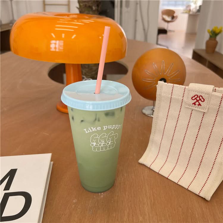 Korean Cartoon Puppy Travel Coffee Tumbler