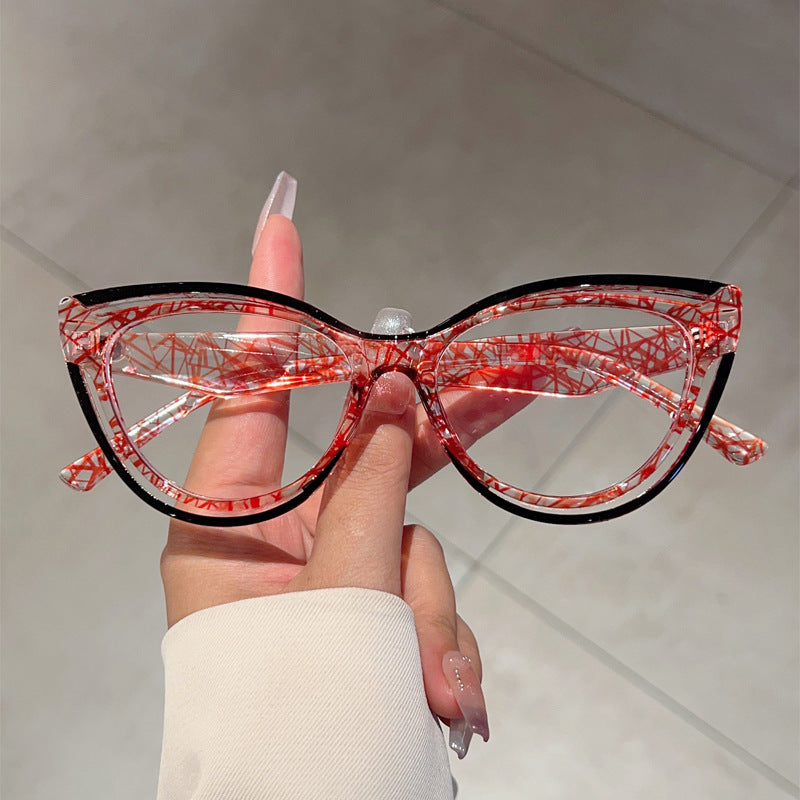 Cat-Eye Anti-Blue Light Glasses – TR90 Full Frame Comic Style Eyewear for Adults