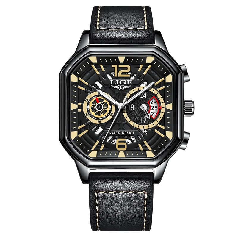 Octagonal Sports Watch for Men – Multi-Function Quartz Watch