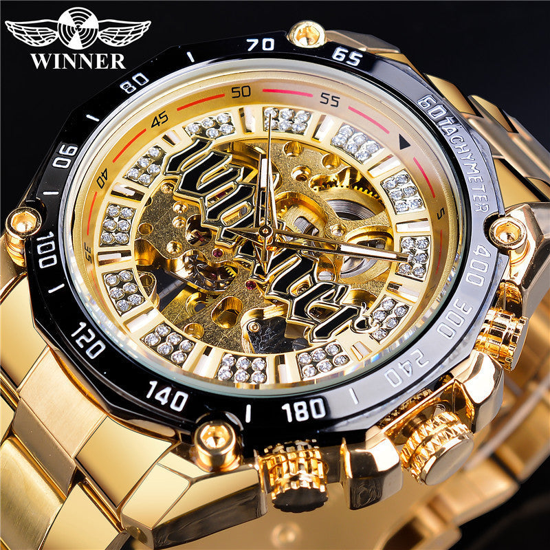 T-Winner Luxury Skeleton Automatic Mechanical Watch for Men – Fashionable Timepiece
