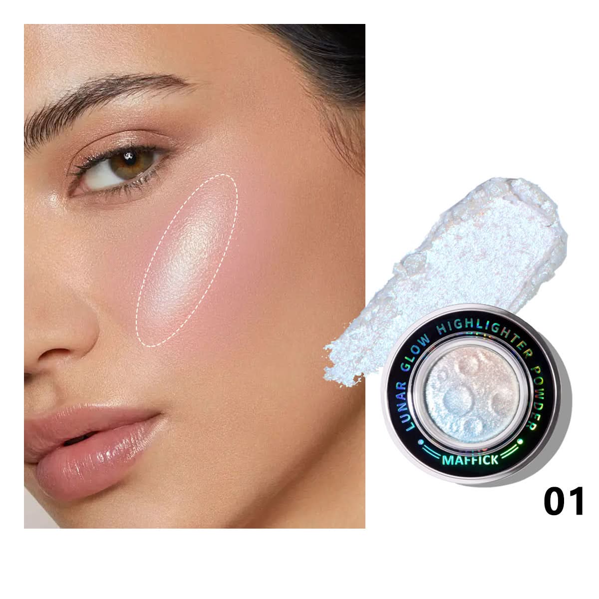 Maffick Planet Highlight Powder –Fine Flash Highlighter, Natural Body & Face Brightener