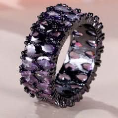 Double Row Round Drop Fashion Ring