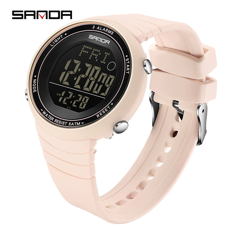 Sanda Large Screen Sports Digital Watch – Waterproof Luminous Outdoor Watch for Students