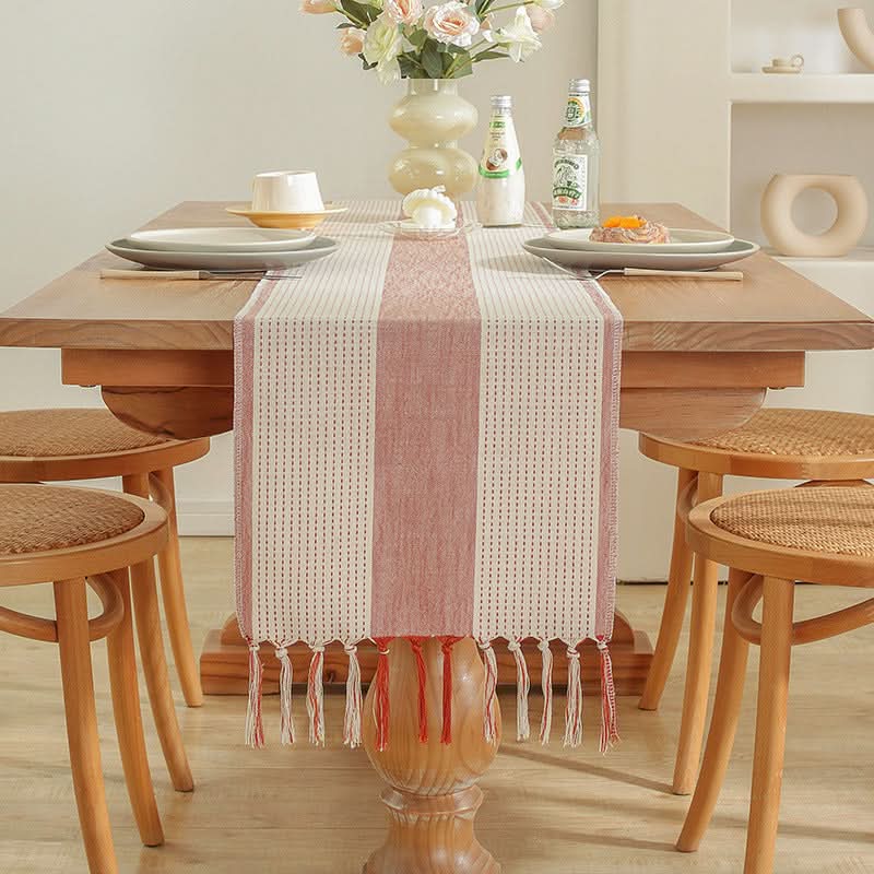 Table Flag Cotton & Linen Table Cloth – Handmade with Tassels