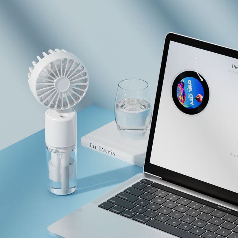 Mini USB Mist Fan – Portable Rechargeable Spray Cooling Fan
