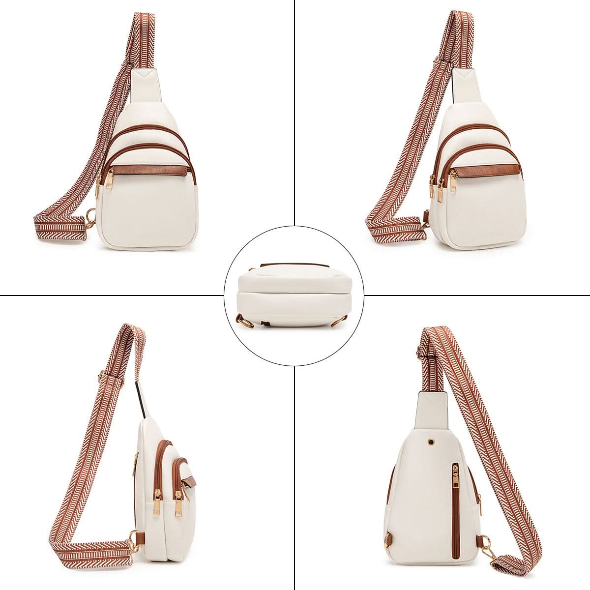 Women's Retro Crossbody Chest Bag – Wide Shoulder Strap