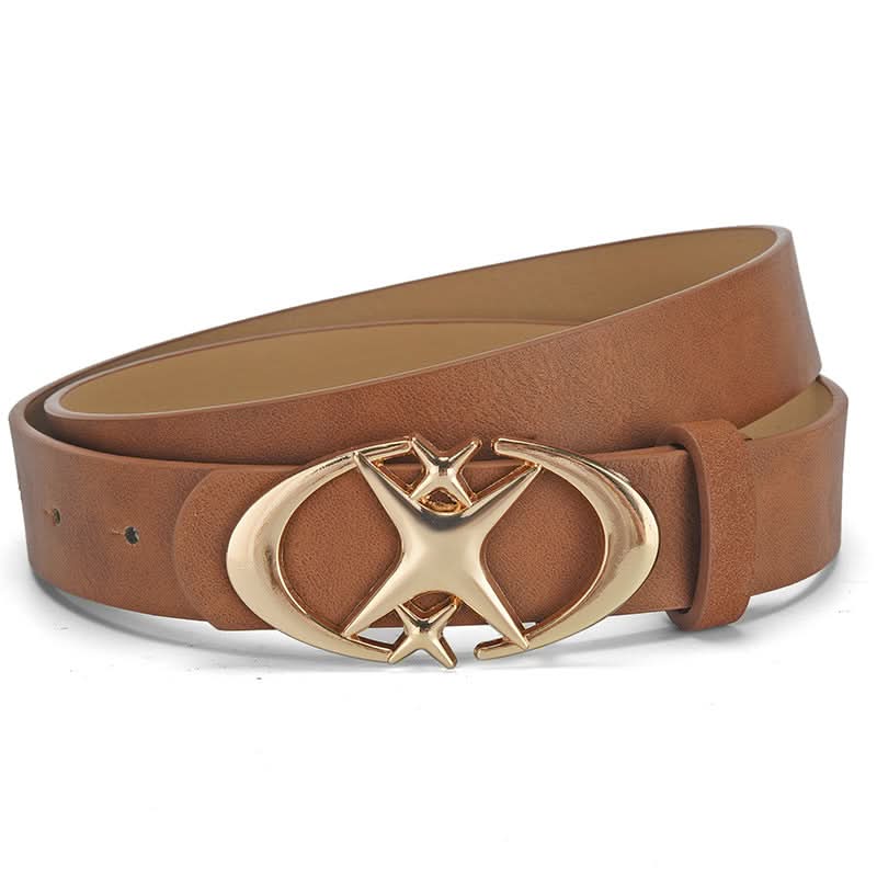 Men’s Star Buckle Leather Belt – Retro Gothic Style