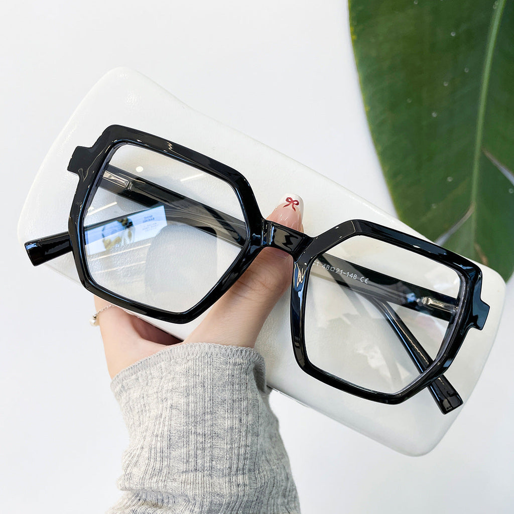 Trendy Oversized Square Blue Light Glasses – TR90 Frame, Myopia-Ready